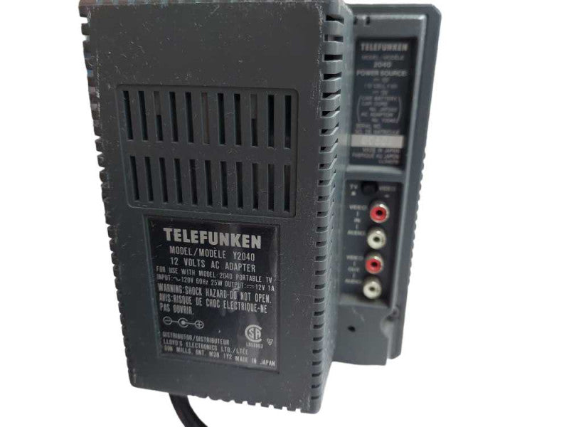 Rare Vintage Telefunken Black N White TV Model:2040 with Adaptor Model:Y2040 =