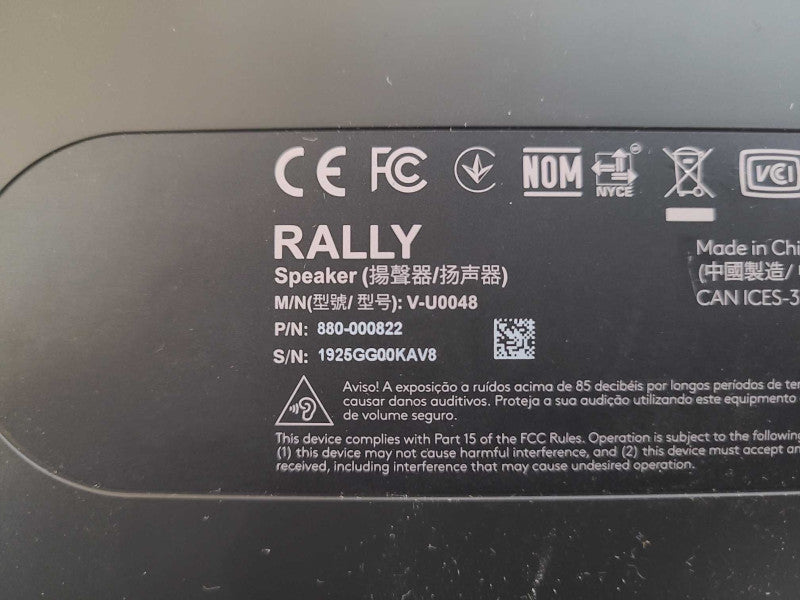 Logitech Rally Speaker V-U0048 Pair, 880-000833, 880-000822, READ