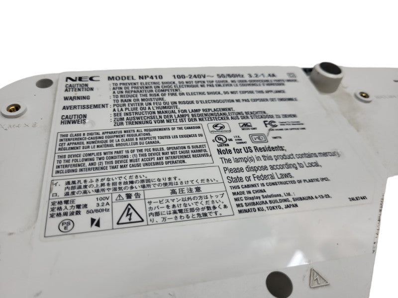 NEC NP410 Projector 2600 ANSI Lumens &