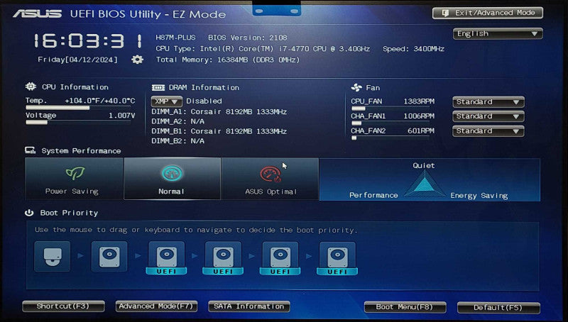 Custom PC, ASUS H87M-PLUS, i7-4770 3.40GHz, 16GB DDR3 RAM, 1TB SSD, GTX 760