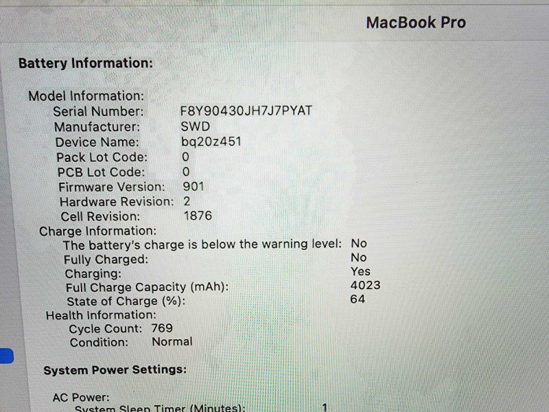 Apple Macbook Pro 2019 13\\" Core i5-8279U @ 2.4GHz 8GB DDR3 250GB SSD [Read] (
