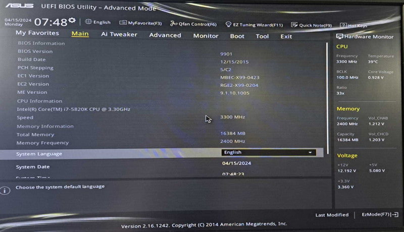 Custom PC | Asus X99 | i7-5820K @ 3.30GHz 6-Core, 16GB DDR4, MSI GTX 780 GPU
