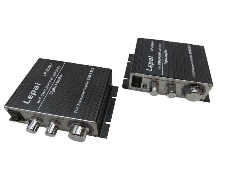 Bundle of 2 Lepai Stereo Class - T Digital Audio Amplifier Model: LP-2020A+ =
