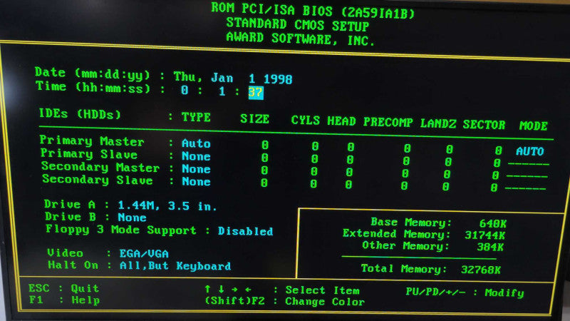 Intel Pentium-S 75Mhz | ABit AB-PX5 | 32MB RAM %