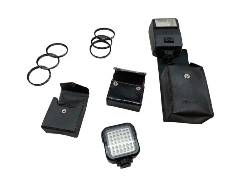 Bundle of Vintage Camera Kenko Lens an Canon Flash Bulbs Made in Japan =