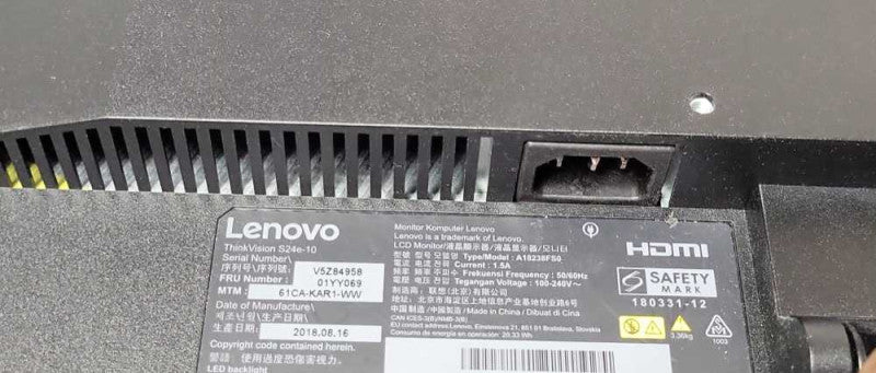 Lenovo S24E-10 23.8\\" FHD 1920x1080 16:9 FreeSync VA 60Hz Monitor VGA + HDMI _