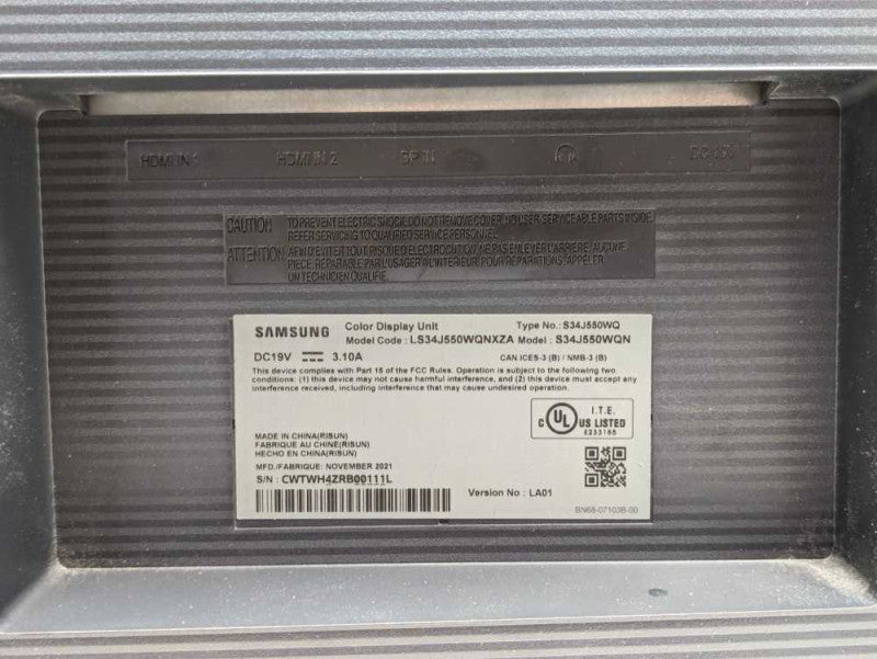 Samsung S34J550WQN 34 inch 3440 x 1440 wide monitor PLEASE READ  -