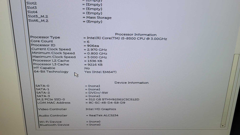 Dell OptiPlex 3060 - Core i5-8500 | 8GB RAM | 512GB NVMe %