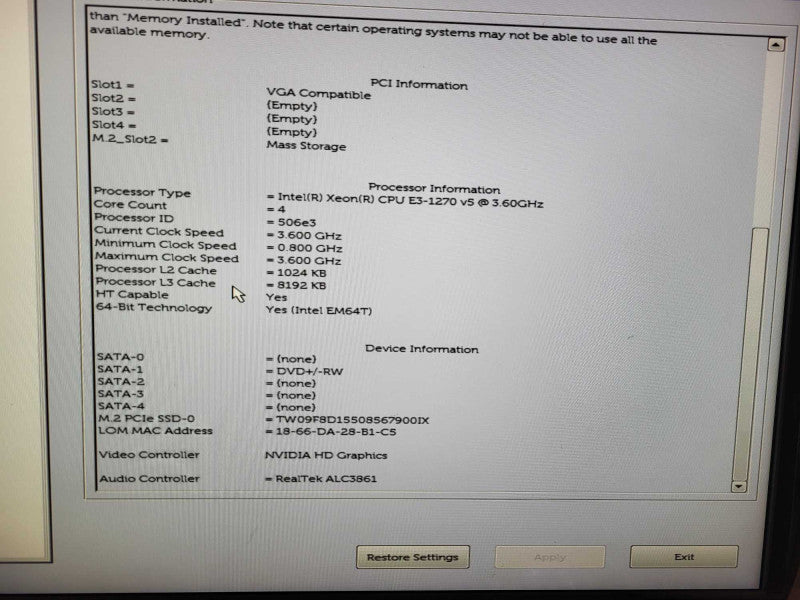 Dell Precision T3620 | E3-1270 v5 @3.6GHz 4C 16GB RAM Quadro 600 256GB M.2 $