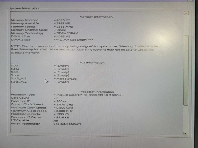 Dell OptiPlex 3060 SFF | i5-8500 @ 3.00GHz , 4GB DDR4, 256GB NVMe !