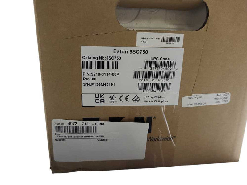 Eaton 5SC UPS 750VA 525 Watt 120V Line-Interactive Battery Backup Tower $