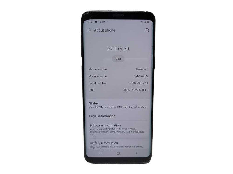 Samsung Galaxy S9 64GB (SM-G960W) $