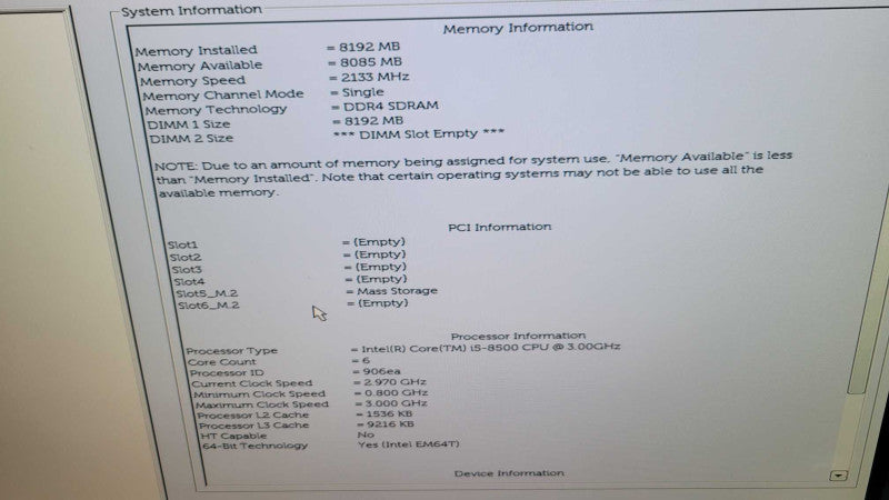 Dell OptiPlex 3060 - Core i5-8500 | 8GB RAM | 256GB NVMe Q%