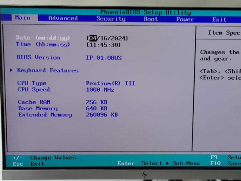 HP Vectra VL400 Vintage PC, Intel Pentium III 1GHz, 256MB RAM, No RAM _