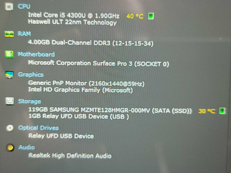 Microsoft Surface Pro 3| i5-4300U| 4GB DDR3| 128 GB SSD w/ dock  Î² BudLap