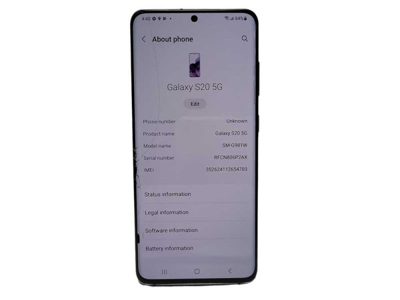 Samsung Galaxy S20 5G SM-G981W 128GB READ $