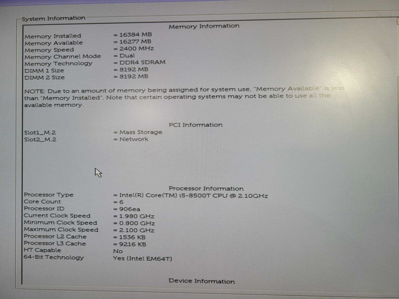 Dell OptiPlex 3060 USFF Desktop | i5-8500T @ 2.10GHz 16GB DDR4 256GB NVMe !