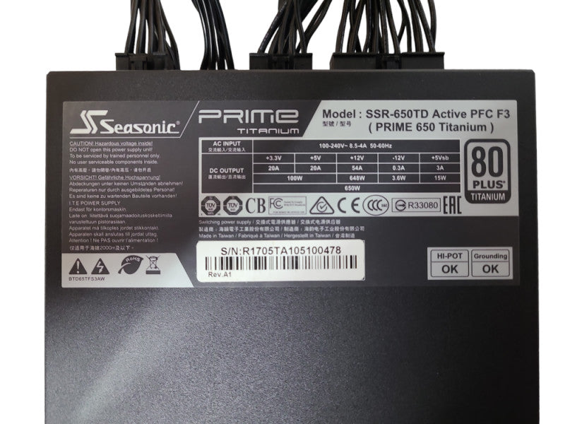 Seasonic SSR-650TD Active PFC F3Power Supply