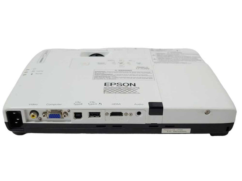 EPSON PowerLite 1770W LCD Projector H362A, 203H Lamp Hours, No Remote _