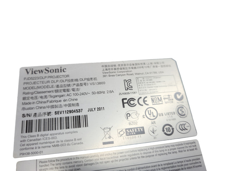 ViewSonic VS13869 Projector Tested Working &
