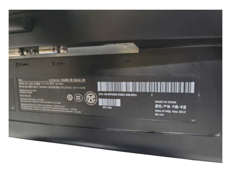 Dell S2740Lb 27\\" IPS Wide LED Monitor 1080p VGA DVI HDMI USB Audio _