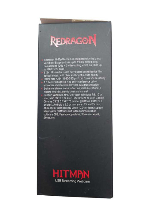 ReDragon Hitman Model: GW800 Webcam 1080P USB Streaming Webcam  =
