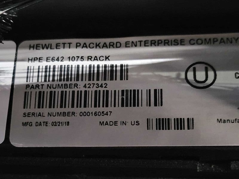 HPE E642 1075 Rack w/ 18x 3PAR StoreServer 8000 Series 4x HP P9Q41A PDUs READ _
