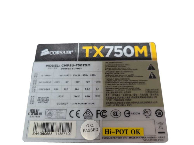 Corsair TX 750M semi-modular desktop psu %