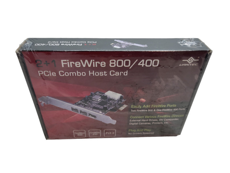 Vantec 2+1 FireWire 800/400 PCIe Combo Host Card Sealed &