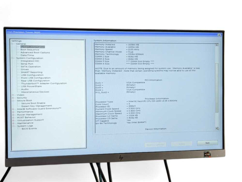 DELL Precision Tower 3620 Intel Xeon E3-1240 v5 @ 3.50Ghz, 16GB RAM  -