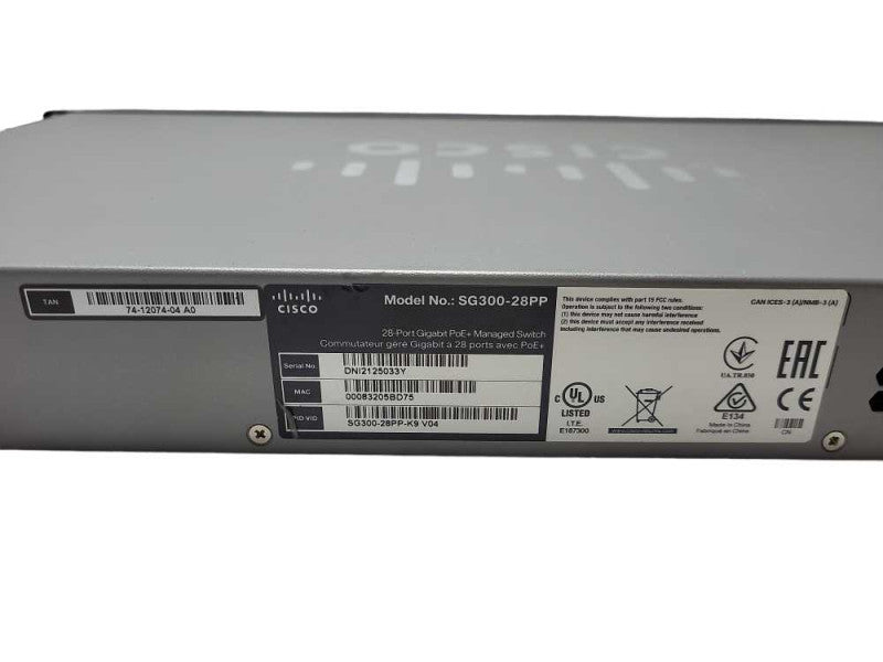 Cisco SG300-28PP 24-Port Gigabit PoE+ Managed Network Switch $