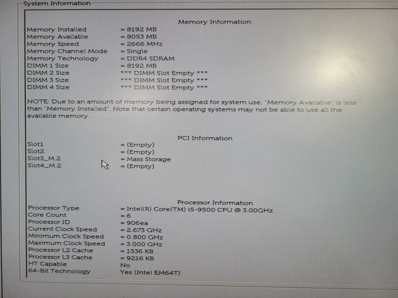 Dell OptiPlex 5070 SFF Desktop | i5-9500 @ 3.00GHz 8GB DDR4 256GB NVMe !