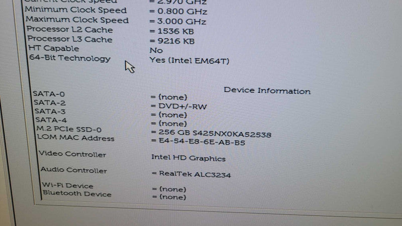 Dell OptiPlex 5070 - Core i5-9500T | 8Gb RAM | 256GB NMVE %