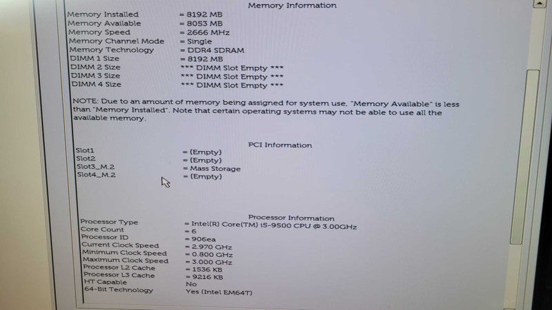 Dell OptiPlex 5070 - Core i5-9500T | 8Gb RAM | 256GB NMVE %