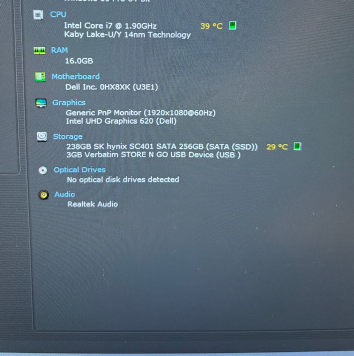 Dell Latitude 7300 TOUCH Intel Core i7-8665U@1.9GHz 16GB RAM 256GB SSD  Lap200