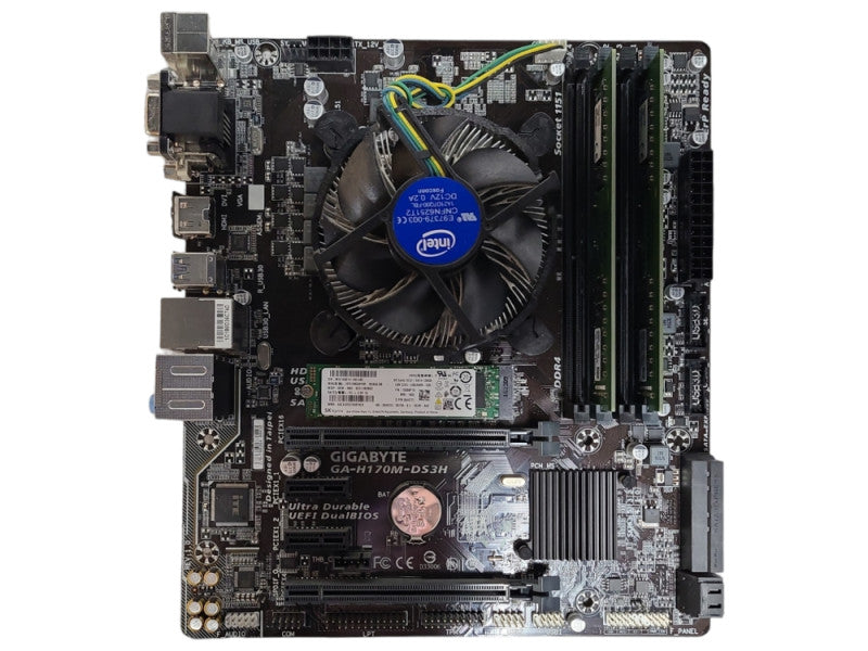 Gigabyte GA-H170M-DS3H w/ Intel i5-6500 3.20GHz, 16GB DDR4 RAM, 128GB M2 SSD