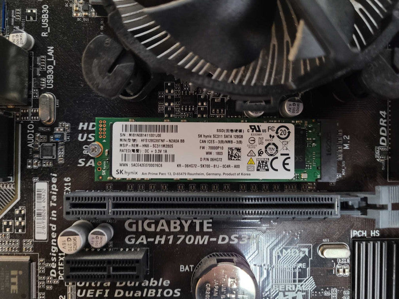 Gigabyte GA-H170M-DS3H w/ Intel i5-6500 3.20GHz, 16GB DDR4 RAM, 128GB M2 SSD