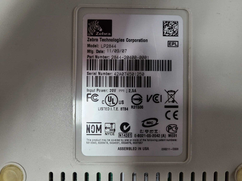 Zebra LP2844 Thermal Label Printer