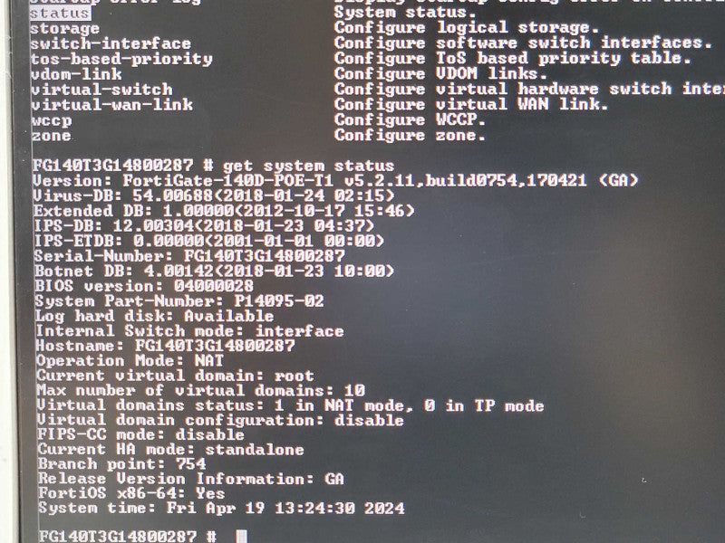 Fortinet FG-140D-POE-T1 Fortigate 36-Port SSL POE Firewall P14095-02-10 _