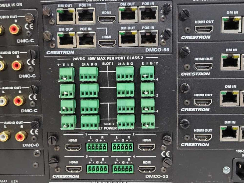 Crestron DM-MD8x8 Digital Media Switcher loaded with cards, READ _