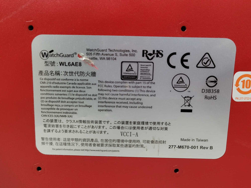 WatchGuard Firebox M370 Network Security Appliance 8 x 1GB ports, READ _