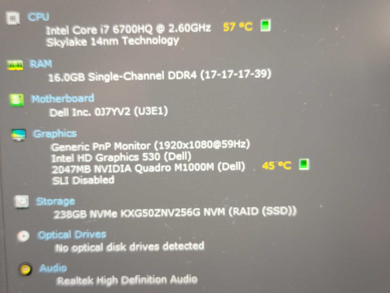 Dell Precision 5510| i7-6700HQ| 16GB DDR4| 256GB SSD | READ Î² BudLap