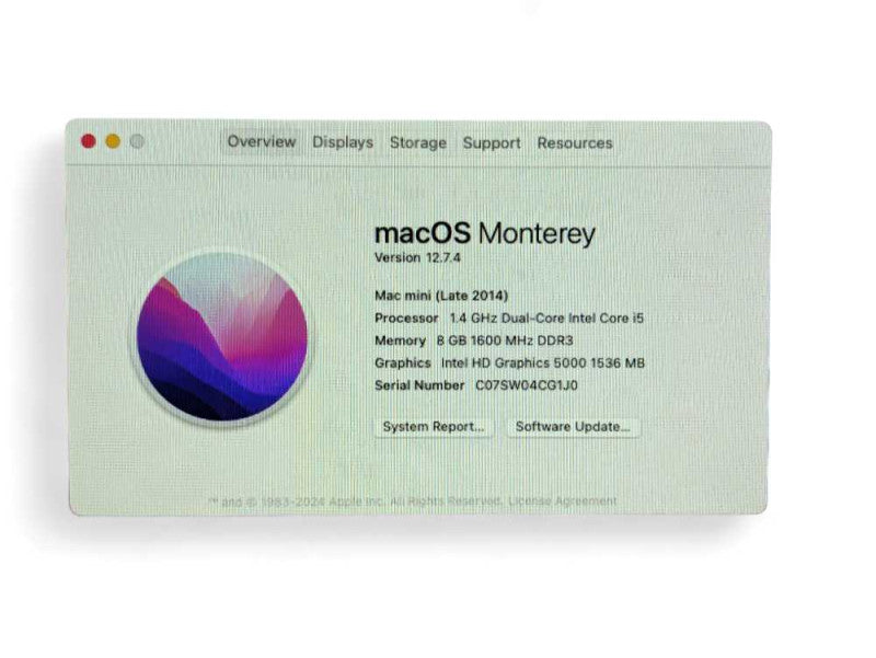 Apple Mac mini ( Late 2014 ) Intel Core i5-4260U 8GB RAM & 500GB Storage  -