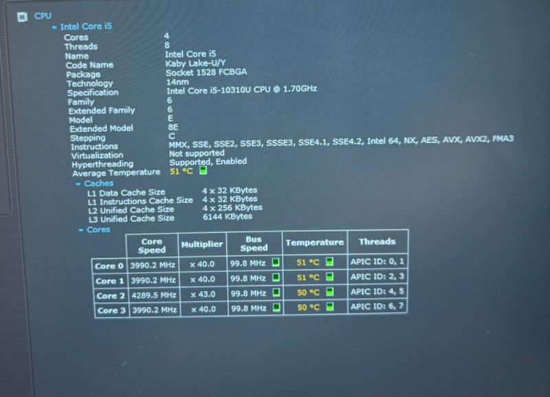 Dell Latitude 5510 Intel Core i5-10310U vPRO @1.7GHz 16GB RAM 256GB SSD  Lap200