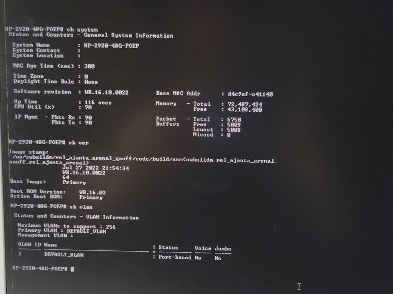 HP 2920-48G-PoE+ J9729A 48-Port Managed Gigabit Network Switch  _