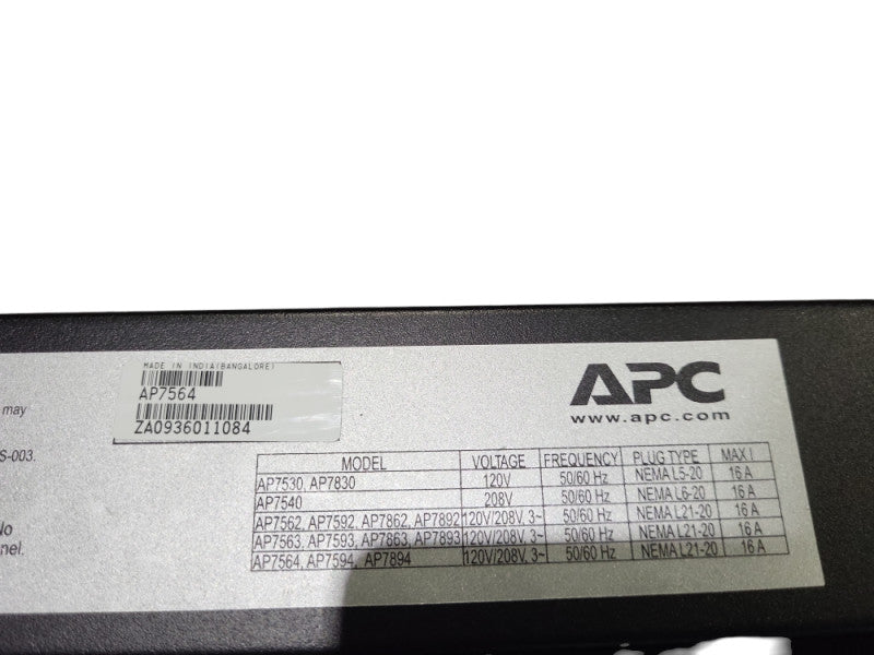 APC AP7564 Basic Rack PDU  16A NEMAL21-20 Q&