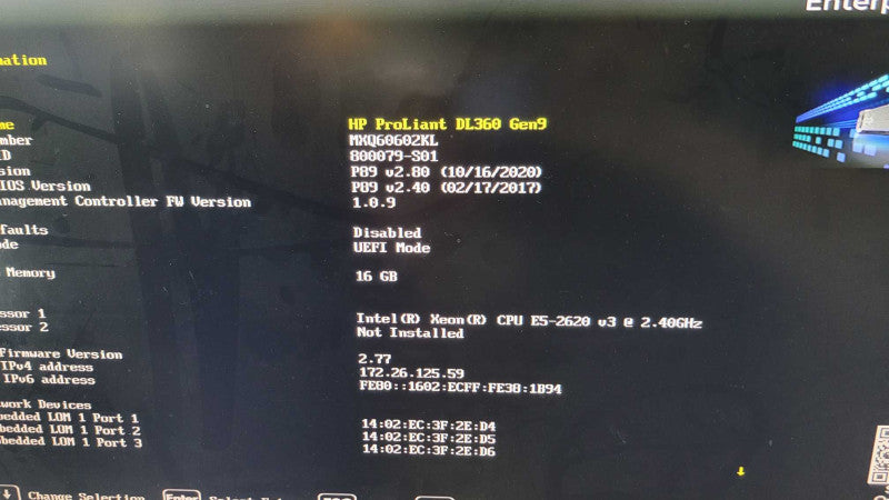 HP PL DL360 Gen9 - Xeon E5-2620 v3 | 16GB RAM | NO HDD | P440ar | 2xPSU %
