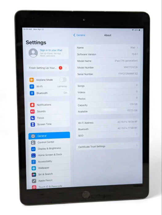 Apple iPad (7th generation) 128GB UNLOCKED  -