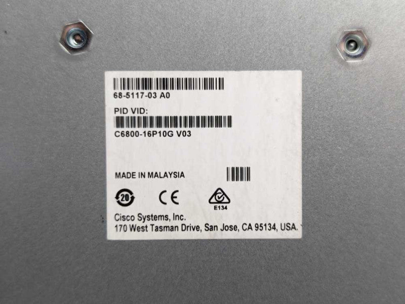 Cisco C6800-16P10G C6800 16 Port 10 Gigabit Ethernet 10GE SFP  Q-