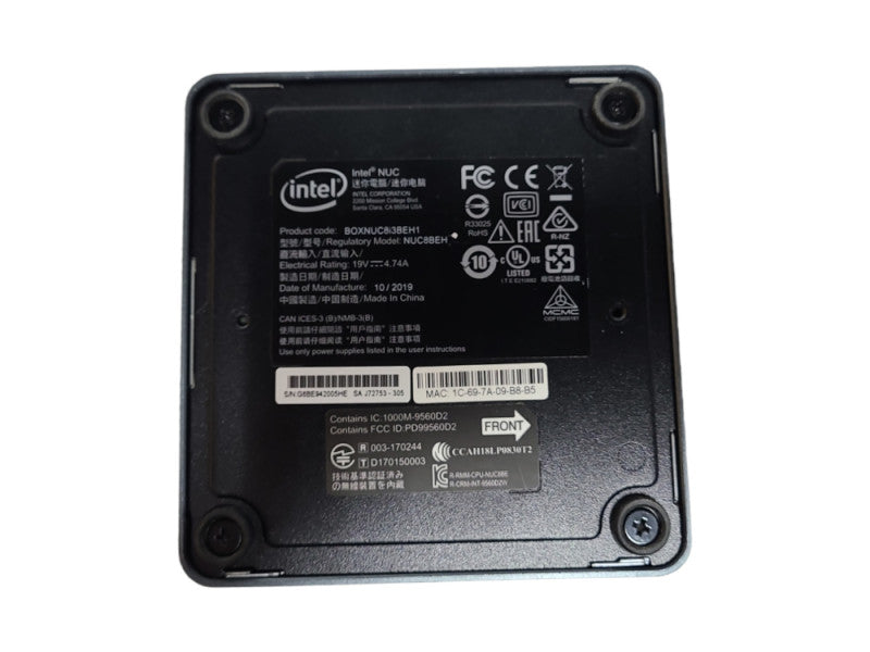 Intel NUC Mini PC, Core i3-8109U 3.00GHz, 8GB RAM, 256GB Nvme, WiFi, PWR ADPT